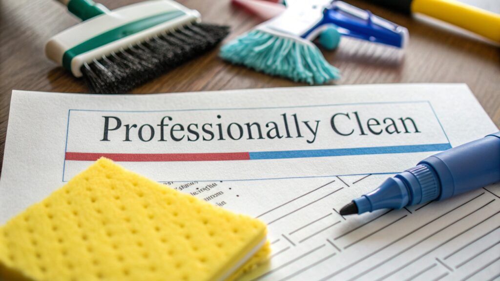 lease document with professional cleaning