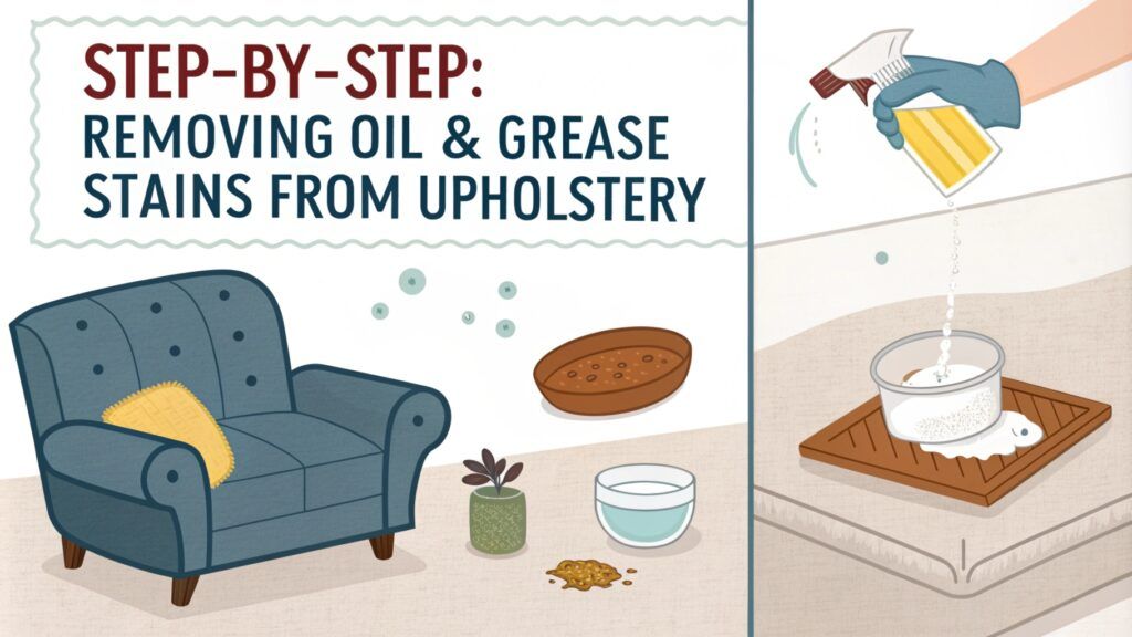 step by step removing oil grease stains