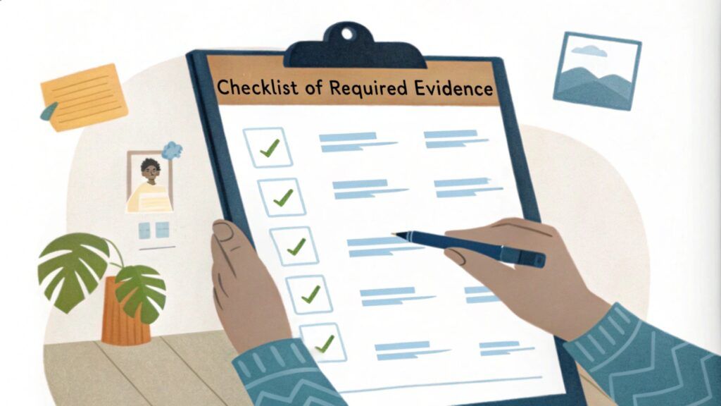 visual checklist showing the items tenants should gather